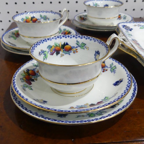 107 - A Samuel Radford 'Locarno' pattern part Tea Set, decorated in fruits with gilding, to include six Te... 