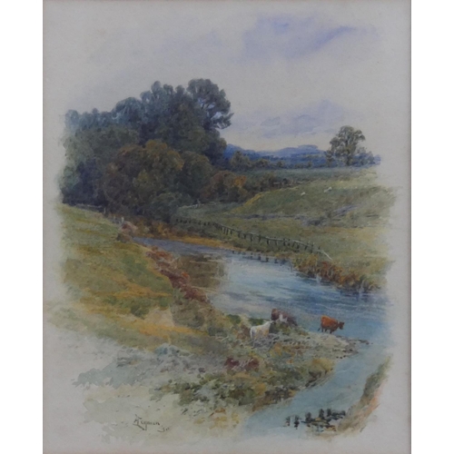 213 - Alfred Leyman (British, 1856-1933), The Otter from Allez Vous Lane, Honiton, watercolour, signed, da... 