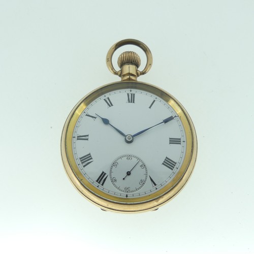 110 - A gold-plated Pocket Watch, the circular dial with black Roman numerals and subsidiary seconds, appx... 