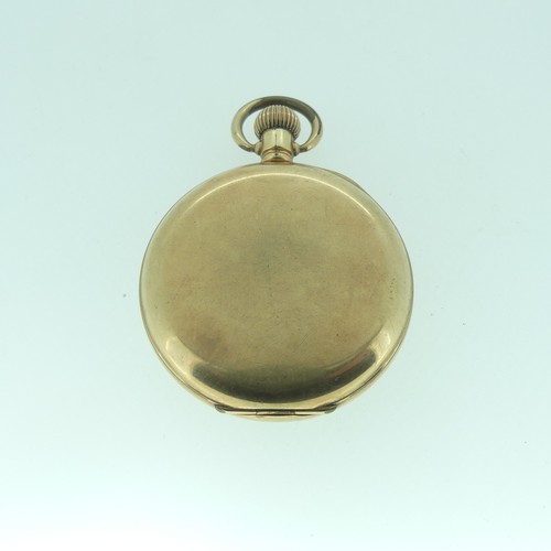 110 - A gold-plated Pocket Watch, the circular dial with black Roman numerals and subsidiary seconds, appx... 