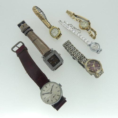 114 - A gentleman's vintage Roamer Wristwatch, together with five other wristwatches including a lady's 14... 