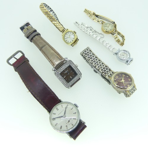 114 - A gentleman's vintage Roamer Wristwatch, together with five other wristwatches including a lady's 14... 