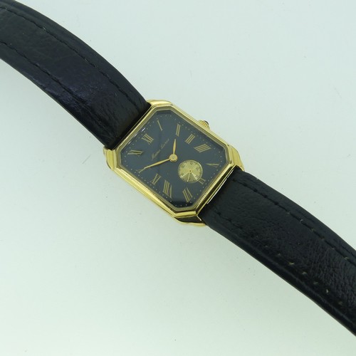 120 - A vintage gold plated Maurice Lacroix Wristwatch, of rectangular form with canted corners, manual wi... 