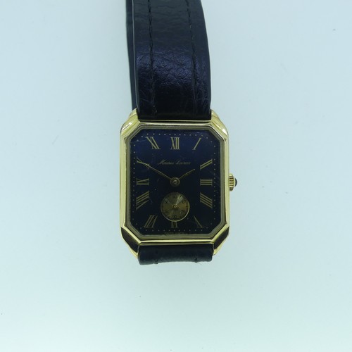 120 - A vintage gold plated Maurice Lacroix Wristwatch, of rectangular form with canted corners, manual wi... 