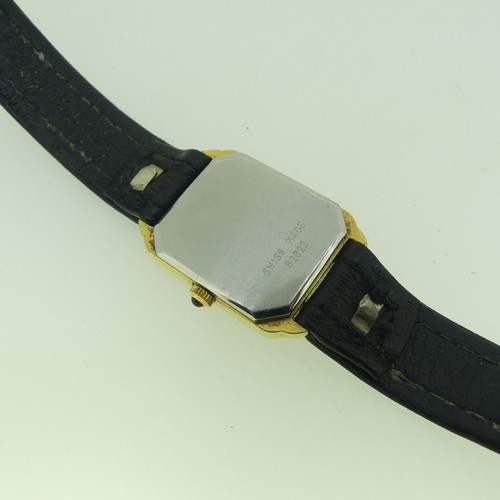 120 - A vintage gold plated Maurice Lacroix Wristwatch, of rectangular form with canted corners, manual wi... 