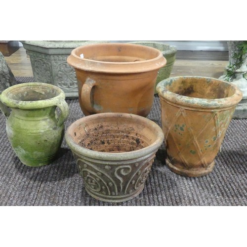 635 - Four Terracotta Garden Planters, largest 36cm high (4)