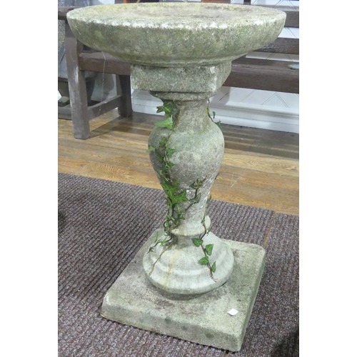 637 - Garden Statuary; A large reconstituted stone Bird Bath on Stand, H 71cm x diameter 43cm... 