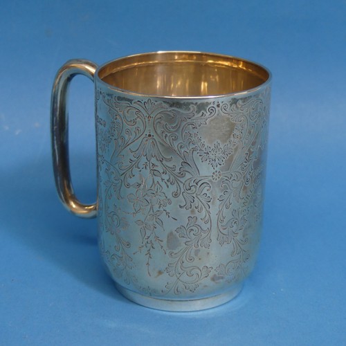 65 - A late Victorian silver Christening Mug, by Atkin Brothers, hallmarked Sheffield 1896, of conical fo... 