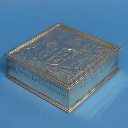 68 - 'The Worshipful Company of Goldsmiths'; A George V silver Cigarette Box, by Garrard & Co Ltd., h... 