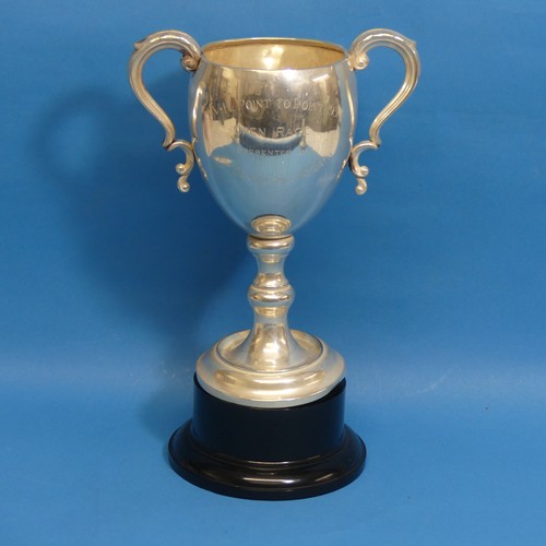 76 - A George V silver Trophy Cup, by A L Davenport Ltd., hallmarked Birmingham, 19341, of goblet fo... 