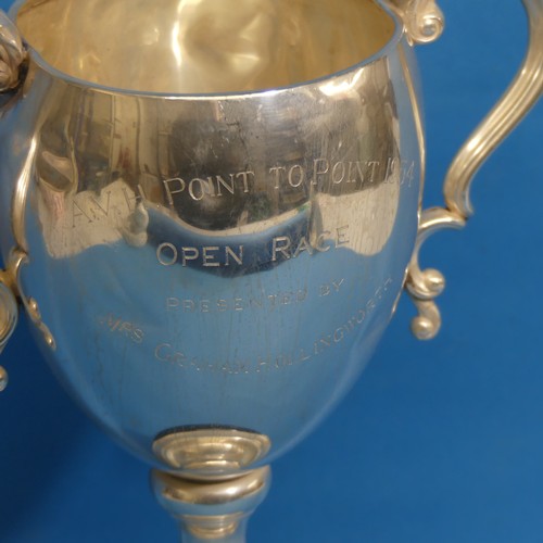 76 - A George V silver Trophy Cup, by A L Davenport Ltd., hallmarked Birmingham, 19341, of goblet fo... 