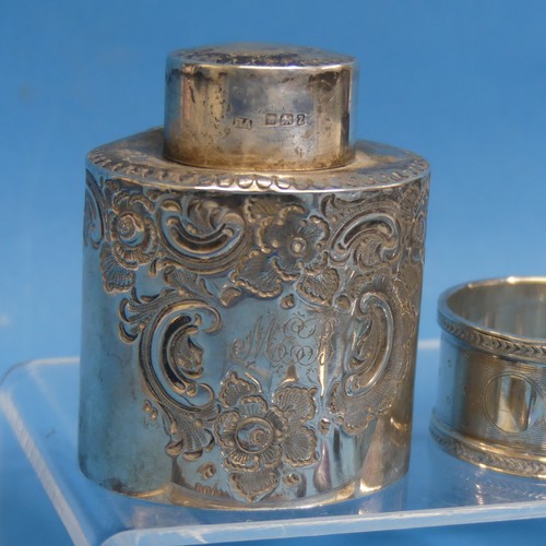 86 - A quantity of mixed Silver Items, including a small Victorian tea caddy, hallmarked Sheffield, 1892,... 