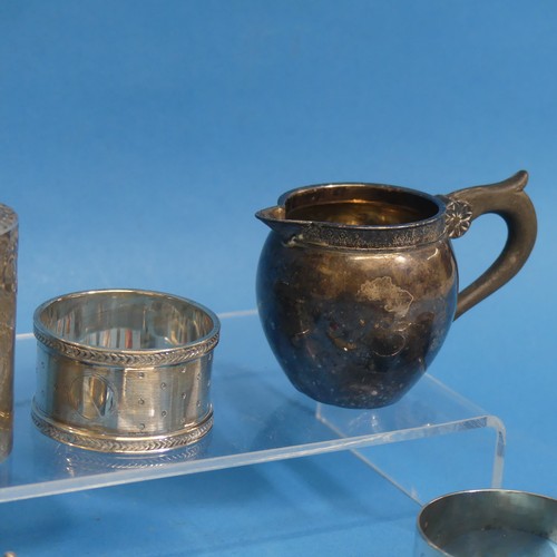 86 - A quantity of mixed Silver Items, including a small Victorian tea caddy, hallmarked Sheffield, 1892,... 