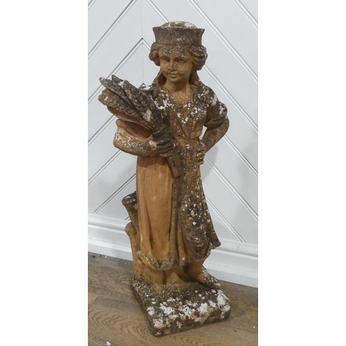 643 - Garden Statuary; A terracottaDemeter, child clutching wheat, H 78cm.... 