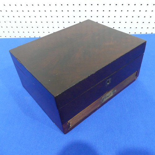 599 - A 19th century mahogany Paint Box, T J Morris & T Gore, Ave Maria Lane, London, of hinged rectan... 