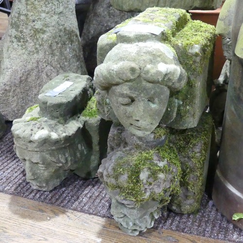 644 - Four antique ecclesiastical carved stone Corbels, in the form of Saints' heads, from a demolish... 