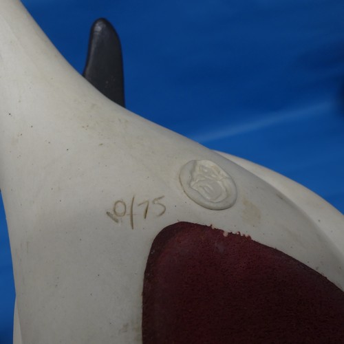 63 - A limited edition Suzie Marsh studio pottery Bird, modelled as a Gannet, (10/75) impressed and writt... 