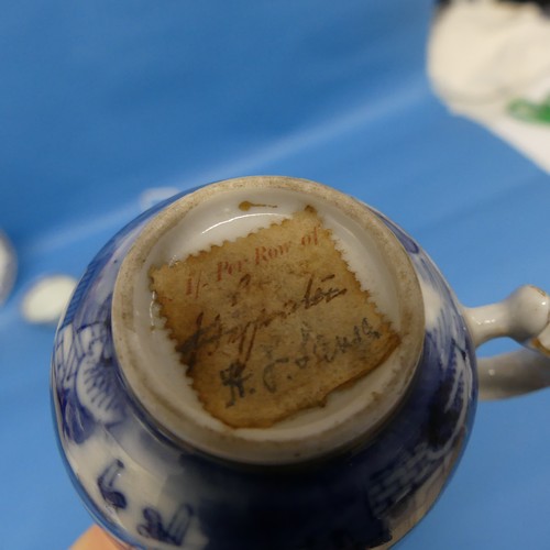 160 - An antique Chinese porcelain blue and white Plate, decorated in flora and fauna, together with three... 