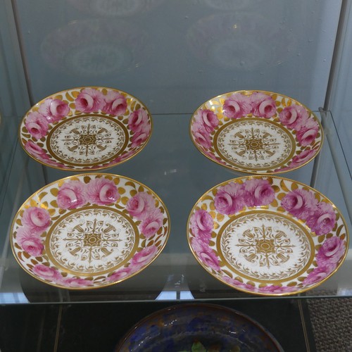 76 - A Spode 'Cabbage Rose' pattern Tea Service, for twelve-place setting including twelve Summer Cups, o... 