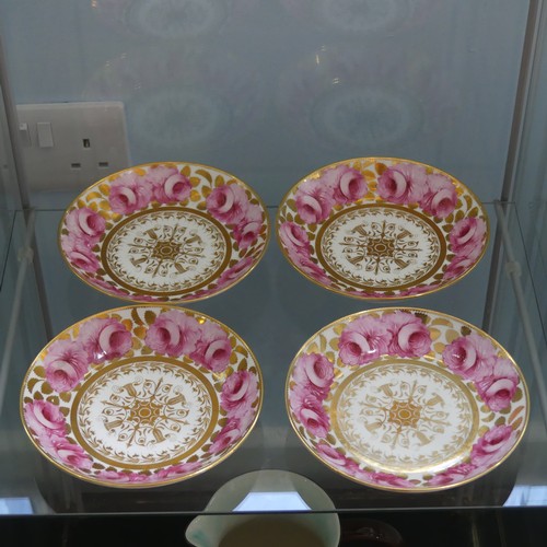 76 - A Spode 'Cabbage Rose' pattern Tea Service, for twelve-place setting including twelve Summer Cups, o... 