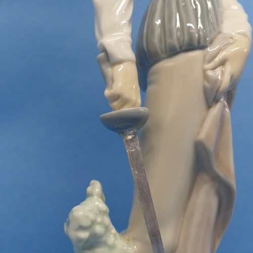 78 - A Lladro figure of Don Quixote, modelled just about to pull out his sword, sword repaired, H 30cm, t... 