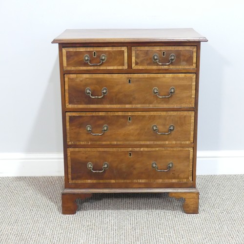 440 - Georgian style inlaid mahogany bachelors Chest, two short drawers over three long, each with crossba... 