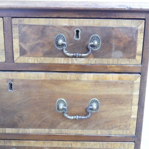 440 - Georgian style inlaid mahogany bachelors Chest, two short drawers over three long, each with crossba... 