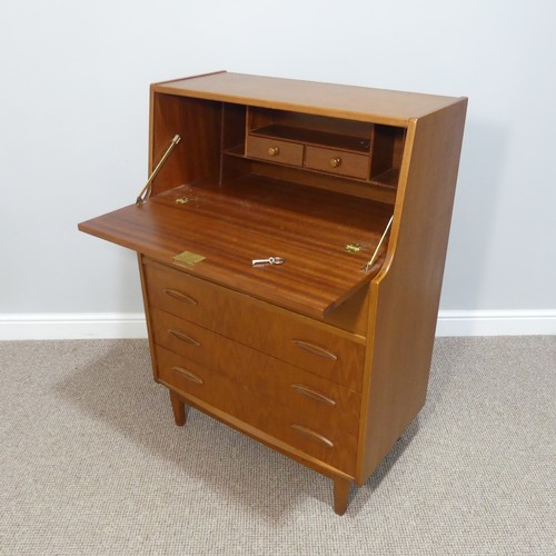 463 - A retro G-Plan style teak Bureau, together with a matching low bookcase, both in good condition, bur... 