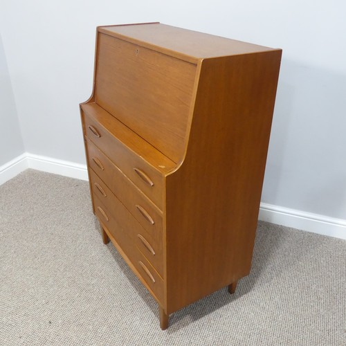 463 - A retro G-Plan style teak Bureau, together with a matching low bookcase, both in good condition, bur... 