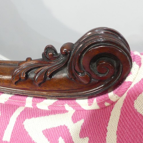 475 - A Victorian double ended serpentine-shaped Chaise Longue, with carved scrolling mahogany show frame ... 