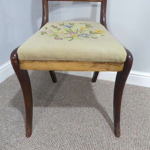 481 - A set of eight early 19thC rosewood bar-back Dining Chairs, including two carvers, with hand-worked ... 