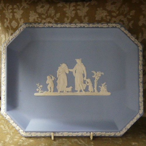 103 - A quantity of Wedgwood Jasperware, to comprising Tray, two Vases, two Trinket Boxes, large Plates, s... 