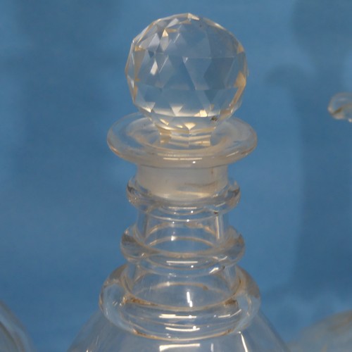 126 - A small quantity of antique Decanters, to include one with three ringed neck, a Georgian example, on... 