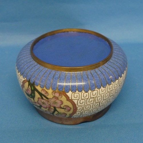 171 - A 20thC Chinese cloisonné Ashtray, presented by Chou En-lai (Zhou Enlai), with accompanying complime... 