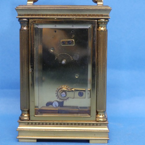 450 - An early 20th century French gilt-brass Carriage Clock, retailed by Charles Frodsham, London, of fiv... 