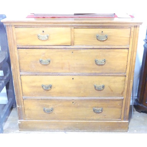 492 - An Edwardian mahogany Chest of Drawers, W 103cm x H 100cm x D 49cm