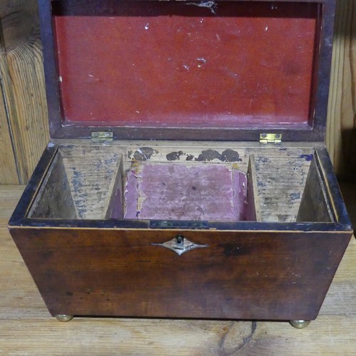 485 - A Victorian mahogany Workbox, with Mother-of-Pearl inlay, together with an early 19thC rosewood Tea ... 