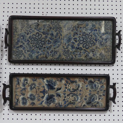 461 - An early 20th century two-handled butterfly wing Serving Tray, 51cm x 33cm, together with two early ... 