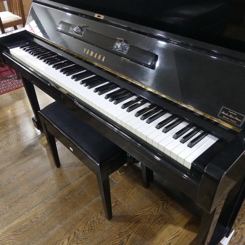 462 - A Yamaha U1 upright Piano, circa 2007, metal framed overstrung in bright ebonised case, serial no. H... 