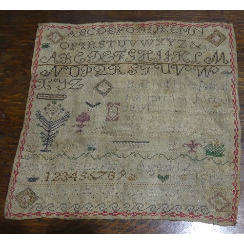 178 - Three early Victorian needlework samplers by Hanah, Sarah and Mary Brearly dated 1812, 1817 and 1820... 