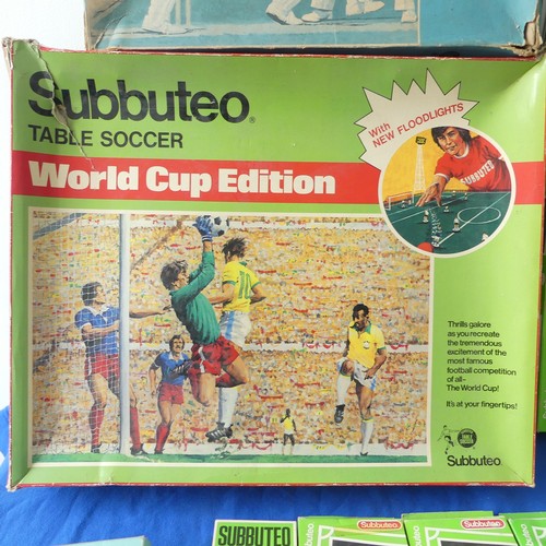 164 - A Quantity of Vintage Subbuteo, including boxed World Cup edition complete with floodlights, Cricket... 