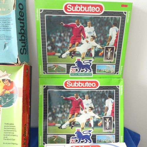 164 - A Quantity of Vintage Subbuteo, including boxed World Cup edition complete with floodlights, Cricket... 