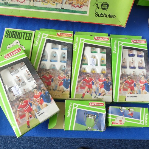 164 - A Quantity of Vintage Subbuteo, including boxed World Cup edition complete with floodlights, Cricket... 