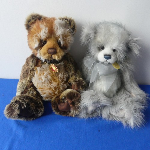 173 - Two large Charlie Bears teddies Jayden and Hector, Jayden (CB614856A),  multicolour plush wearing a ... 