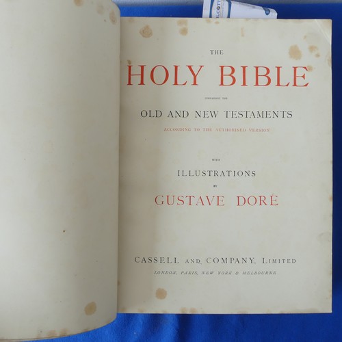 135 - A Victorian Bible, with illustrations by Gustav Dore, leather bound with gilt edge, printed by Casse... 