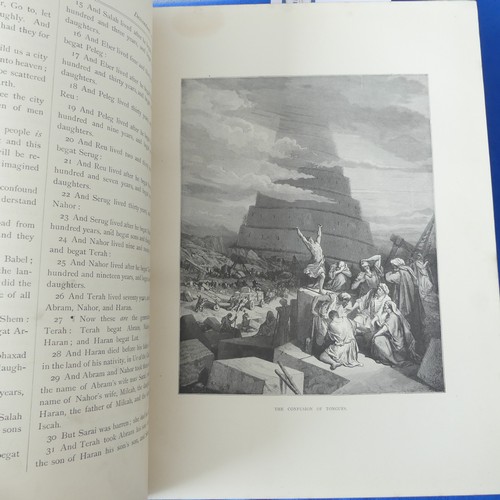 135 - A Victorian Bible, with illustrations by Gustav Dore, leather bound with gilt edge, printed by Casse... 