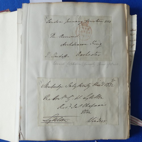 83 - Historic documents: a 19thC leather-bound Album, the contents compiled by Sarah Frances King, b. 183... 