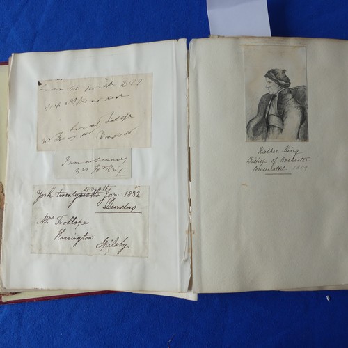 83 - Historic documents: a 19thC leather-bound Album, the contents compiled by Sarah Frances King, b. 183... 