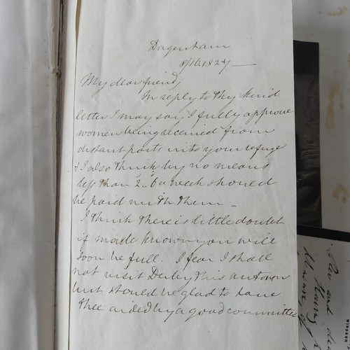 83 - Historic documents: a 19thC leather-bound Album, the contents compiled by Sarah Frances King, b. 183... 