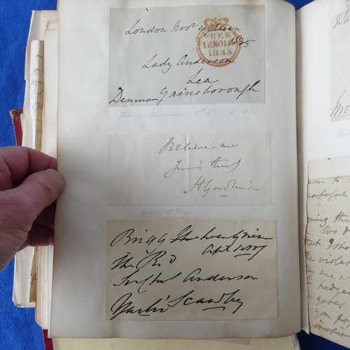 83 - Historic documents: a 19thC leather-bound Album, the contents compiled by Sarah Frances King, b. 183... 